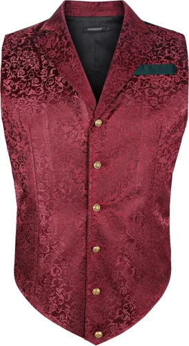 Vista 2 de HISDERN Chaleco de cachemira brillante para hombre, chaleco gótico steampunk victoriano para hombre, traje de fiesta de boda o esmoquin