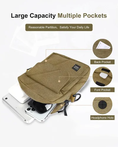 Vista 4 de Small Crossbody Bag Side Shoulder Bag For Men, Women Mini Messenger Bag