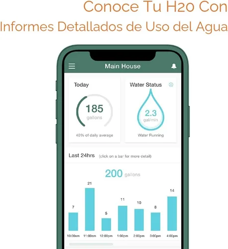 Vista 3 de Flume 2 Smart Home Monitor de agua y detector de fugas – Conectado por WiFi, seguimiento de uso en tiempo real y alertas – Funciona con medidores