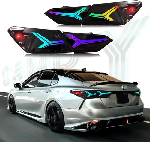 Vista 5 de T T-ABC Mods Luces traseras para Toyota Camry 8ª generación 2018-2024, conjunto de lámpara trasera completa LED (SMOKE 2)