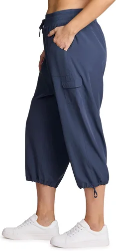 Vista 17 de RBX Active - Pantalón capri para mujer, talla grande, ligero, tejido, con cordón, estilo cargo