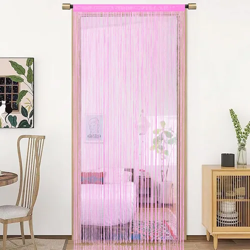 Vista 15 de HSYLYM - Cortinas de cuerda de espaguetis para puertas con borlas de privacidad, marco de puerta, hippy, pared, cocina, pasillo, bohemia, cortinas