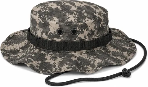 Vista 7 de Sombrero táctico Boonie Militar Sombrero Sombrero Camo Digital o Sólido Ala Ancha Sol Pesca Bush Booney Caza Headwear ACU Digital Camo