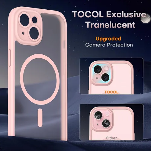 Vista 894 de TOCOL Funda para iPhone 11, compatible con Magsafe, protección completa de cámara, imanes integrados, protección contra caídas, funda translúcida