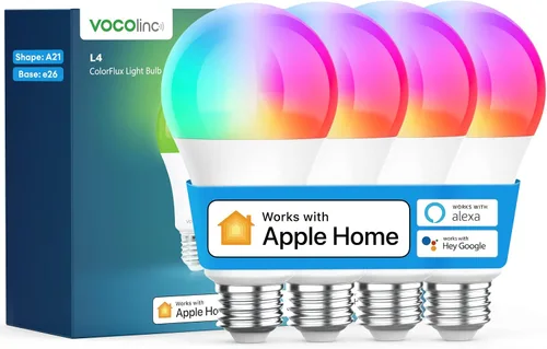 Vista 10 de VOCOlinc Bombilla inteligente funciona con Apple Homekit, Alexa, Google Home, bombillas inteligentes WiFi regulables, 850 lúmenes, bombilla LED