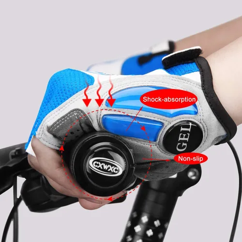 Vista 6 de CXWXC Guantes de ciclismo para hombres y mujeres Guantes de gel transpirable para bicicleta de montaña Guantes de bicicleta antideslizantes