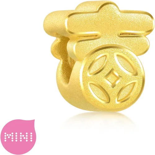 Vista 5 de CHOW SANG SANG 999 24K Solid Gold Mini Charm Lucky Chinese Character Blessing Charm Bracelet for Women 93082C