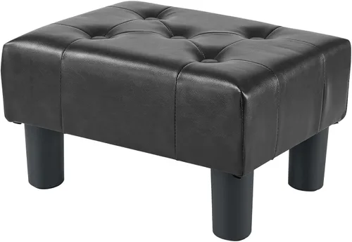 Vista 14 de BRIAN & DANY Taburete pequeño para pies, taburetes de lino con patas, reposapiés pequeño estable para sala de estar, beige