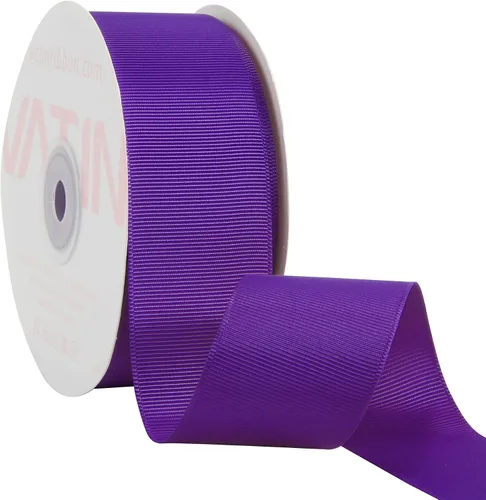 Vista 107 de VATIN Cinta de Grogrén Negra, 1-1/2" x 50 Yardas Continuas, Cinta de Grogrén de Poliéster Negra, Usar para Lazos de Bricolaje, Accesorios