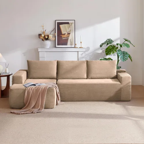 Vista 22 de Sofá seccional modular de 110", sofá seccional Cloud con asiento profundo, sofás tapizados sin huesos para sala de estar, sofá modular moderno