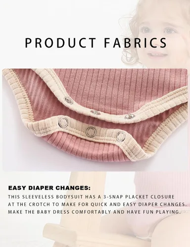 Vista 8 de Body de bebé, de manga corta, para niños y niñas, 100% algodón, unisex, con botones, paquete de 2