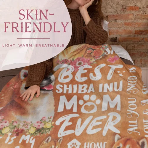 Vista 4 de Huglanket Regalos Shiba Inu para mujer, manta única de franela Shiba Inu, 50 x 65 pulgadas, agradable al tacto, regalo novedoso