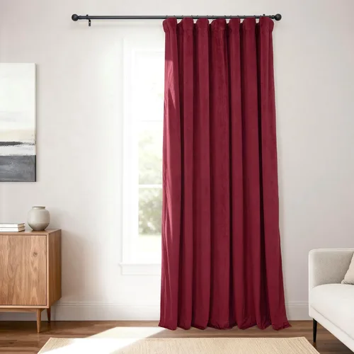 Vista 47 de HPD Half Price Drapes Cortinas Opacas Térmicas de Terciopelo Signature para Sala de Estar de 63 Pulgadas de Largo (1 Panel) con Bolsillo para Barra