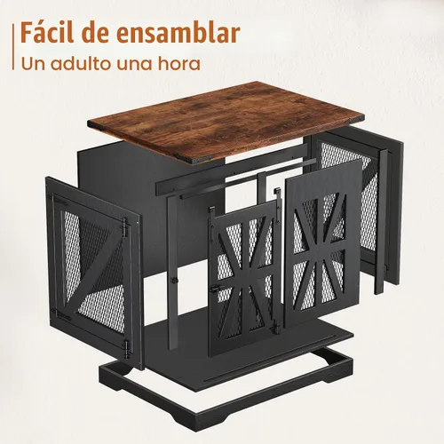Vista 8 de VOPEAK Mueble de jaula para perros pequeños de 27.5 pulgadas, jaula resistente a los mordedores para cachorros, jaula resistente para perros