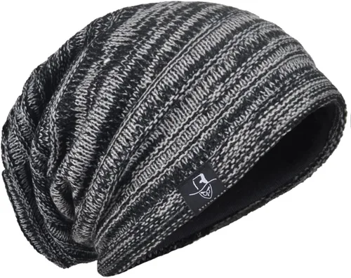 Vista 29 de Gorro de punto holgado con calavera de gran tamaño para hombre tipo skullcap