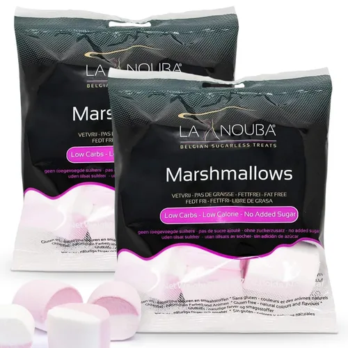 Vista 8 de Malvaviscos sin azúcar de La Nouba – Paquete de 2.7 oz. – Snack bajo en calorías, bajo en carbohidratos, sin grasa y sin gluten – Sabor delicioso