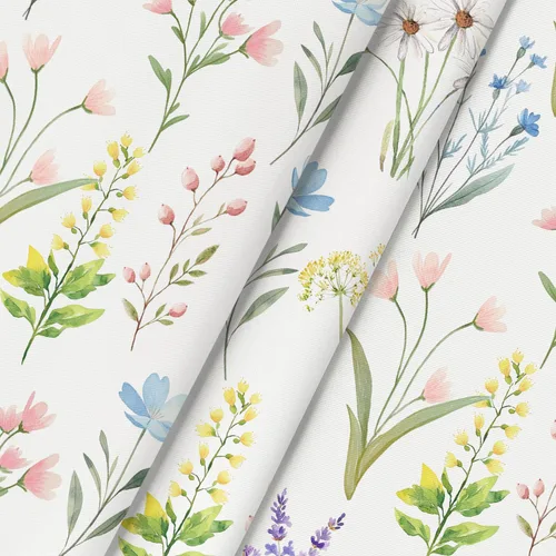 Vista 6 de Horaldaily Mantel rectangular de primavera de 52 x 70 pulgadas, diseño de flores silvestres, hierbas florales, elegante, lavable, para fiesta