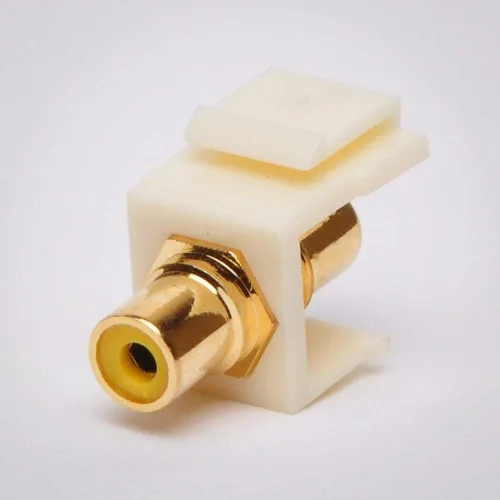 Vista 2 de RCA Keystone Conector de inserción de conector hembra a presión Puerto adaptador acoplador en línea chapado en oro para montaje en panel de salida