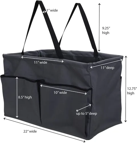 Vista 4 de Household Essentials Contenedor Gray Krush - Bolsa de utilidad multiusos con bolsillos Gris