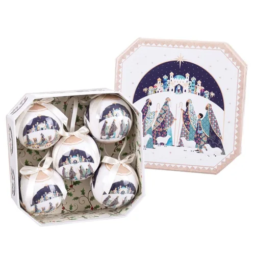 Vista 2 de Bolas de Navidad Multicolor Polyfoam Reyes Magos 7,5 x 7,5 x 7,5 cm (5 Unidades)