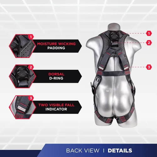 Vista 3 de Palmer Safety Kit de arnés de seguridad para protección contra caídas I Arnés de construcción + varios cordones + extensor de anillo en D