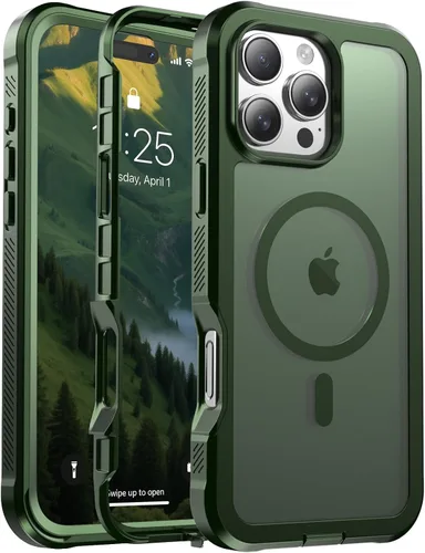 Vista 39 de jaroco - Funda magnética compatible con MagSafe para iPhone 11 de 6.1 pulgadas; protección de grado militar contra caídas, de doble capa