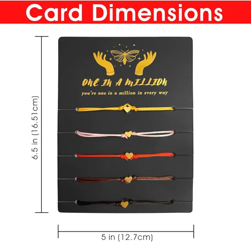 Vista 2 de Pulsera de amistad de 5 piezas para adolescentes y mujeres colgante de corazón impermeable bonito regalo para ser querido perfecto - pulseras