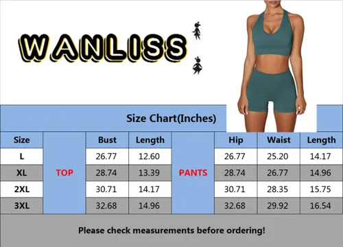 Vista 6 de WANLISS Summer Plus - Conjuntos de entrenamiento para mujer, 2 piezas, sin costuras, acanalados, pantalones cortos de cintura alta, trajes casuales