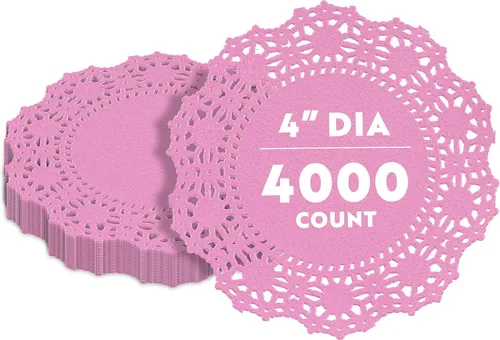 Vista 77 de Restaurantware Pastry Tek Blondas de Encaje de 4 x 4 Pulgadas 100 Vajilla Decorativa - Blondas de Mesa Desechables Redondas de Papel Negro