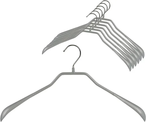 Vista 8 de Mawa by Reston Lloyd BodyForm Series - Percha de ropa extra ancha antideslizante que ahorra espacio para chaquetas, trajes y abrigos, 18 1/4 Negro
