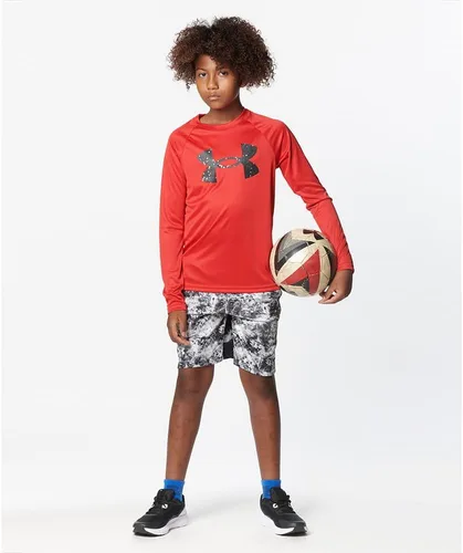 Vista 3 de Under Armour Boys' Tech Logo Fill Long-Sleeve T-Shirt