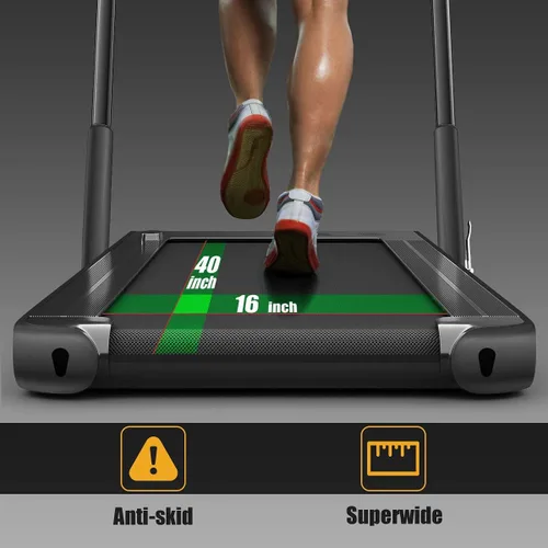 Vista 9 de Goplus 2 in 1 Folding Treadmill, 2.25HP Under Desk Electric Superfit Treadmill, Installation-Free with APP Control, Remote Control, Bluetooth