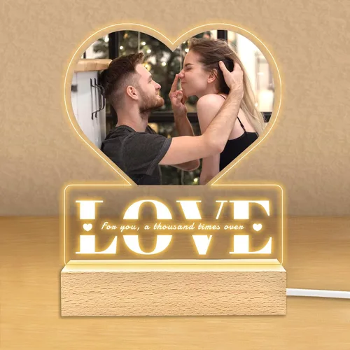 Vista 19 de Regalos de fotos personalizados para novio, novia, mujer, pareja, marcos de fotos personalizados, placa acrílica, luz nocturna para mejor amigo