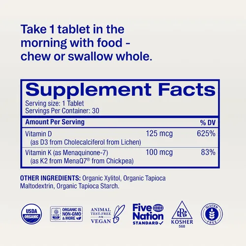 Vista 7 de Ora Organic Vitamina D3 5000IU + K2 – Vitamina D vegana de liquen y K2 de garbanzos para la salud ósea, apoyo inmunológico y estado de ánimo, máxima