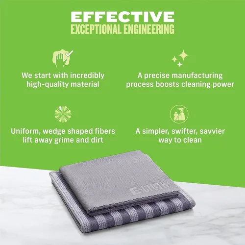 Vista 7 de Kit de Paño de Limpieza de Microfibra de Acero Inoxidable E-Cloth - Limpiador de Acero Inoxidable para Electrodomésticos, Horno, Estufa y Más