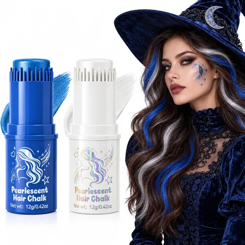 Vista 23 de Peine de color rojo temporal para el cabello, tiza lavable para niños