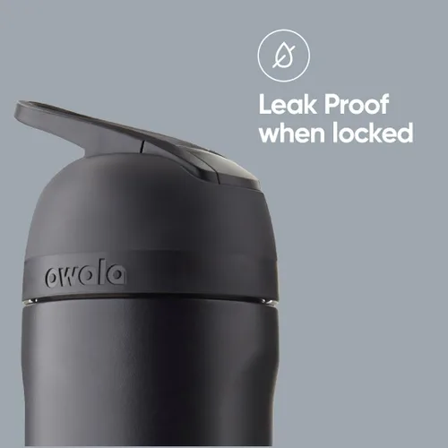 Vista 7 de Owala - Botella de agua aislada de acero inoxidable con popote y tapa de bloqueo