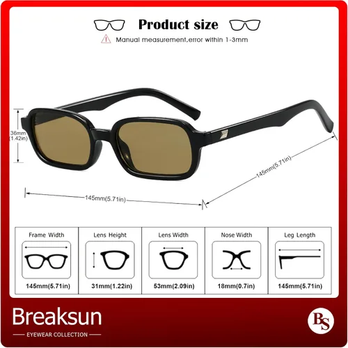 Vista 7 de Lentes de sol rectangulares retro para mujeres y hombres, de moda de los años 90, pequeños anteojos de sol cuadrados 2025 de diseño vintage