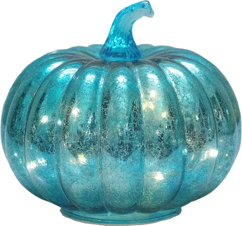 Vista 12 de Mercury Glass Pumpkin Light with Timer, with 10 Fairy Lights Inside,Battery Operated Led Pumpkin Light,Ideal for Halloween Fall Decoration