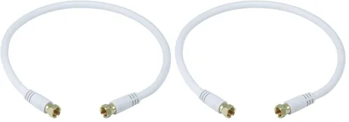 Vista 24 de Monoprice RG6 Quad Shield CL2 - Cable coaxial con conector tipo F para televisión, 1.5 pies