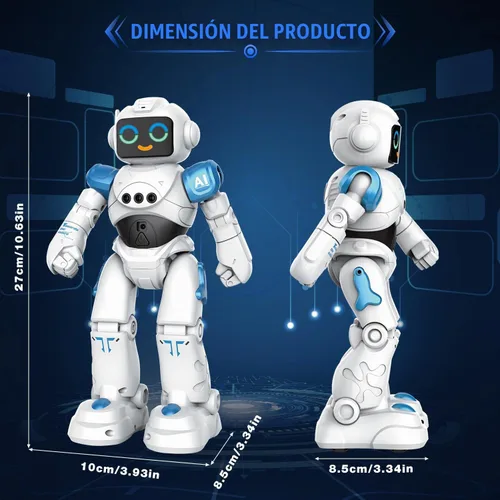 Vista 7 de VATOS Juguetes Robot para Niños – Robot Inteligente Parlante de Control Remoto por Voz, Sensor de Gestos Programable Juguetes Robot Emo para Niños