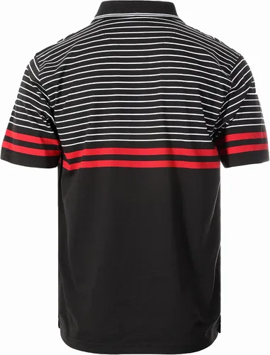 Vista 2 de Gioberti Polo de contraste de rayas dobles para hombre con bolsillo - tinte de hilo