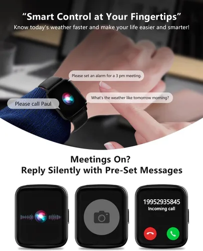 Vista 5 de Relojes inteligentes para mujeres y hombres con llamadas - rastreadores de actividad física con frecuencia cardíaca de 24 horas, monitor de sueño