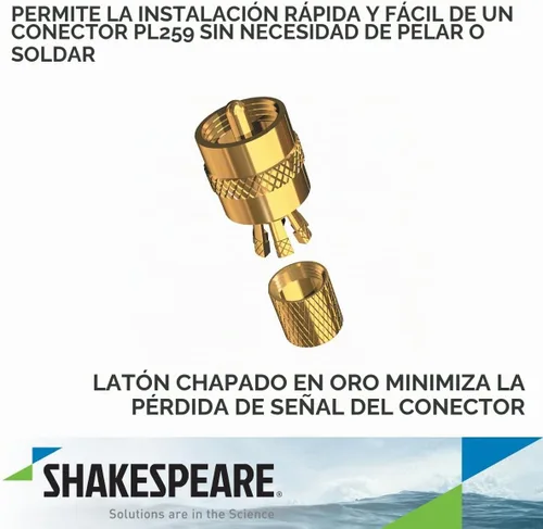 Vista 3 de Shakespeare 3003.4061 PL-259-CP-G Marine Center Pin Conector, Oro