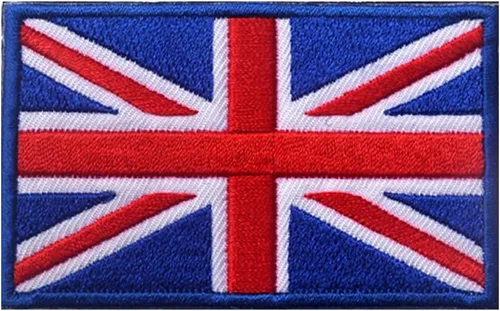 Vista 3 de 2 parches tácticos bordados de la Gran Unión Británica de Reino Unido, bandera de Inglaterra del Reino Unido, emblema para coser en la moral, Azul