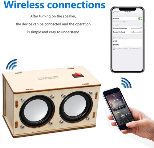 Vista 5 de Proyectos STEM para niños y adultos - Construye tu propio altavoz Bluetooth - Kit de electrónica de experimentos científicos Conjunto de bricolaje