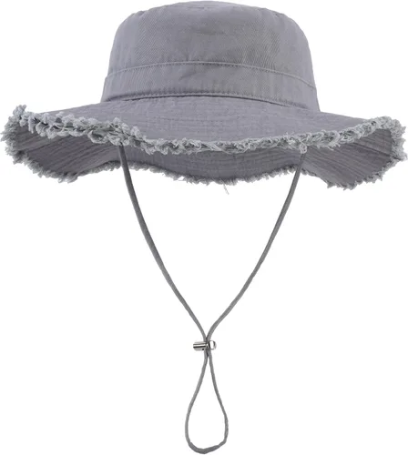 Vista 6 de Connectyle Sombrero de sol de algodón para mujer, sombrero de pescador de ala ancha, plegable, sombrero de jardinería, transpirable, para verano