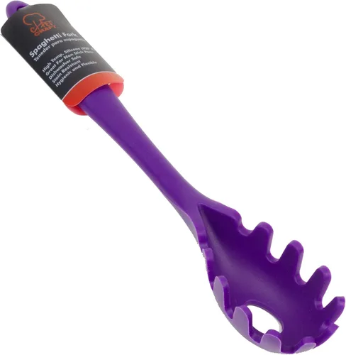 Vista 2 de Chef Craft Tenedor de silicona prémium para espaguetis y pasta, 11.5 pulgadas, color morado Púrpura