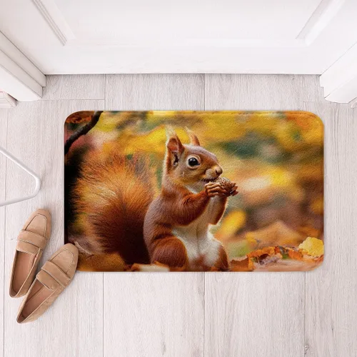 Vista 22 de Erosebridal Thanksgiving Turkey Bathroom Rugs - Fall Leaves Pumpkin Bath Mat for Kids Adults, Vintage Autumn Harvest Door Mat 16 x 24 Inch Rustic