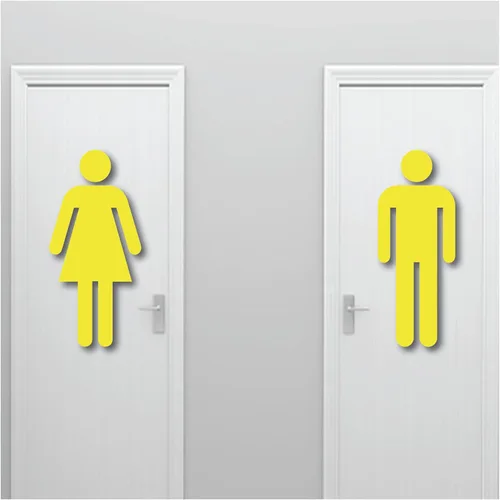 Vista 3 de Letrero grande de 20 pulgadas de alto para pared de hombre y mujer, adhesivo fuerte seguro para pared, diseño artístico mural para baño, baño, baño